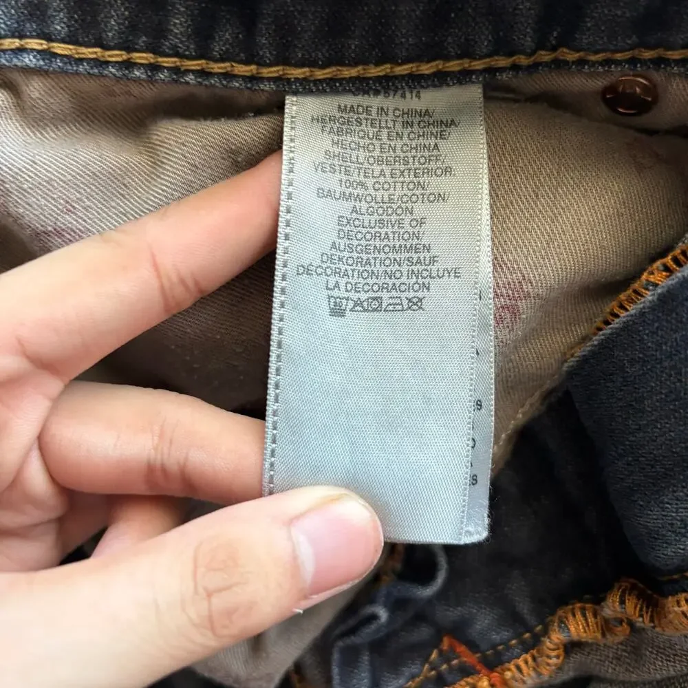 True Religion Jeans Mens 38x32 Blue Slim Fit Streetwear Faded Distressed